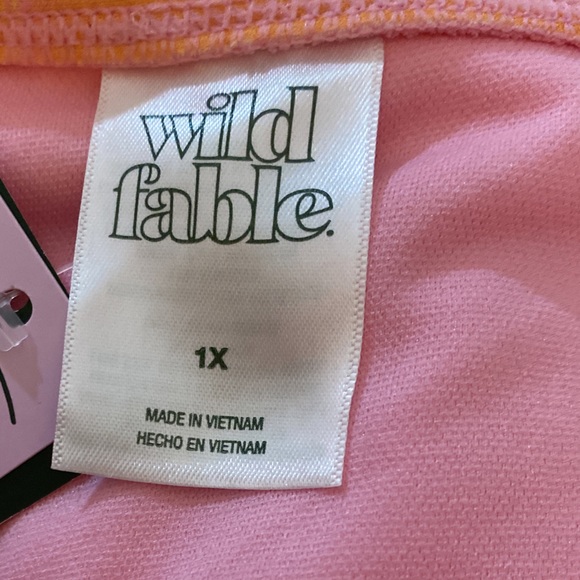 New Women  High Leg Cheeky Bikini Bottom - Wild Fable Pink/Orange/Yellow Tie-Dye - Picture 5 of 9